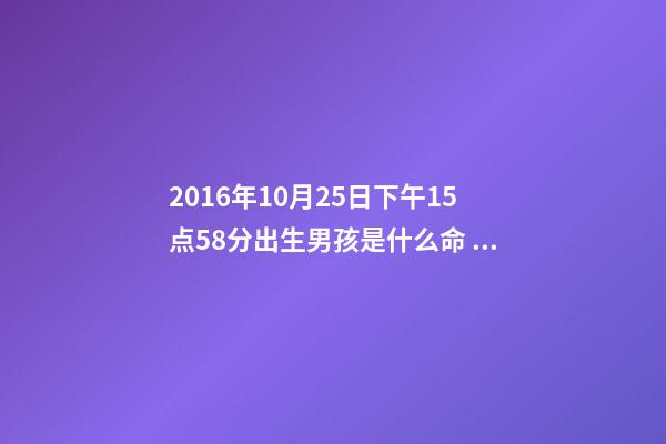 2016年10月25日下午15点58分出生男孩是什么命 山下火命是什么意思-第1张-观点-玄机派